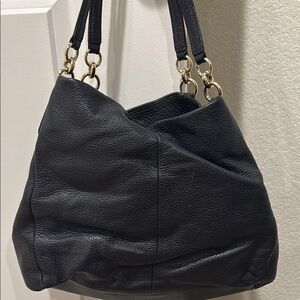 Elegant Navy Leather Coach Bag